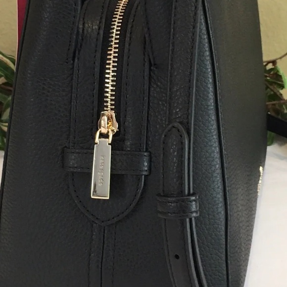 KATE SPADE LEILA MEDIUM TRIPLE COMPARTMENT SATCHEL SHOULDER BAG BLACK LEATHER - Picture 10 of 14